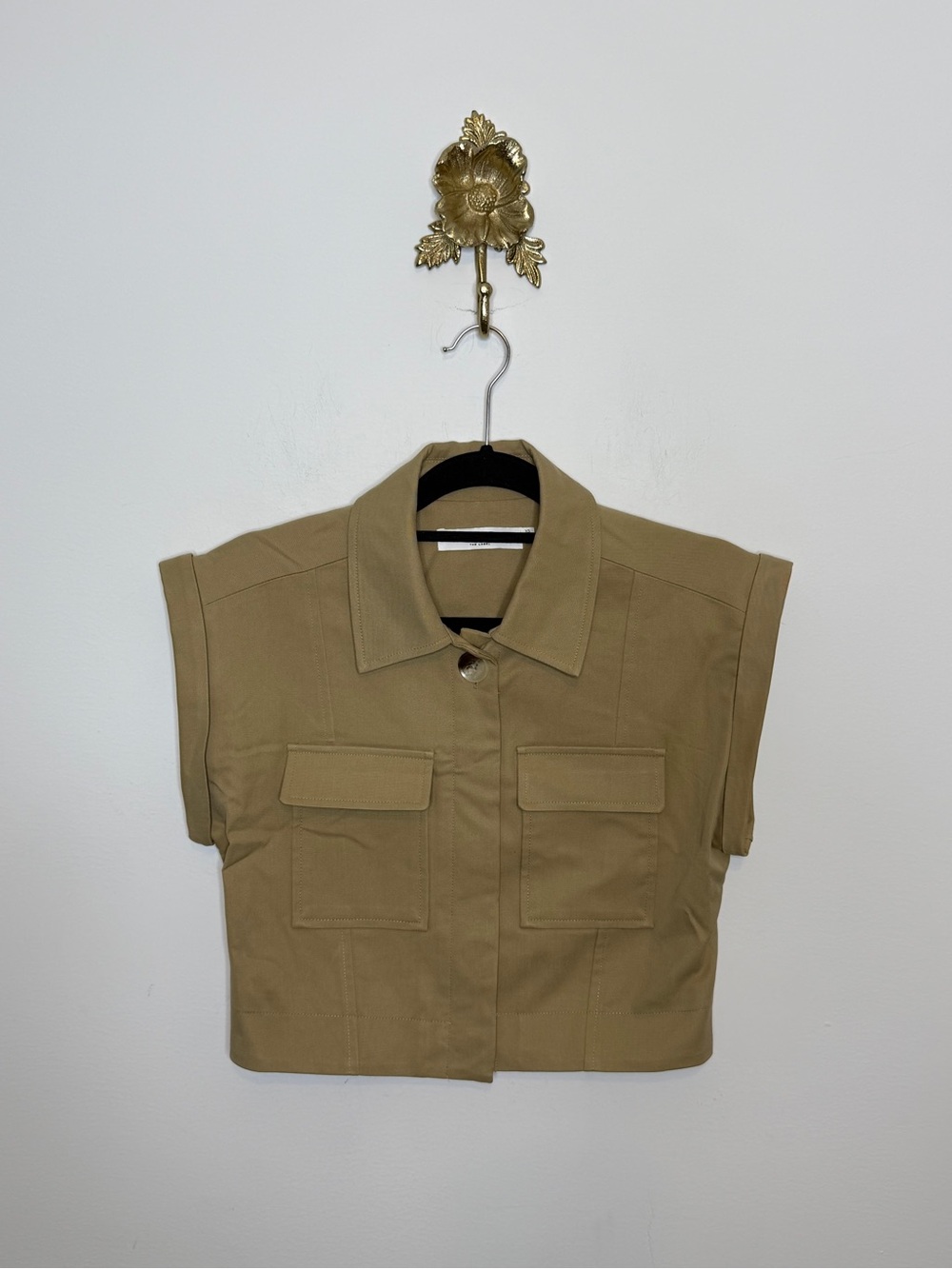 ASTR Cairn Placket Button-Up Crop Top XS